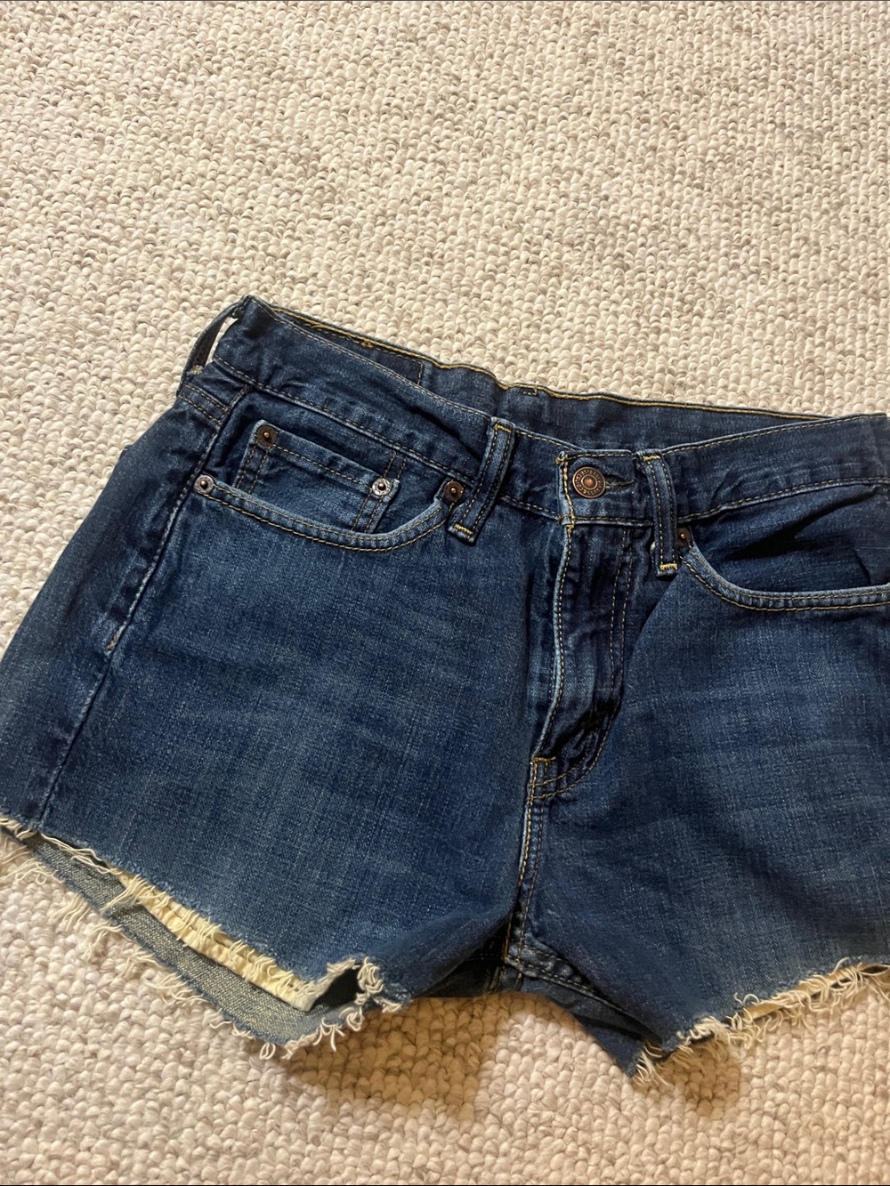 Levi's Light Blue Distressed Denim Jean Shorts